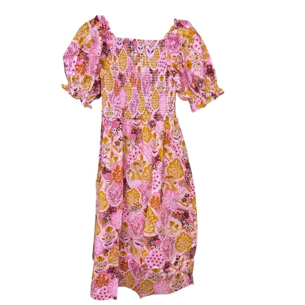 NEW Jessie Zhao Mountain Imagination Smocked Midi Dress Size Small - Picture 5 of 8